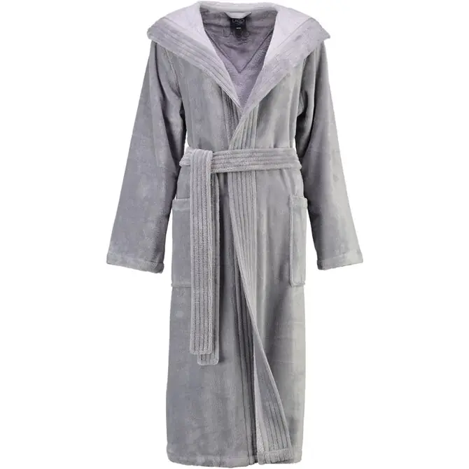 Cawö Dames Badjas met Capuchon 802 - Graphit 44/46 Seizoensaanbieding