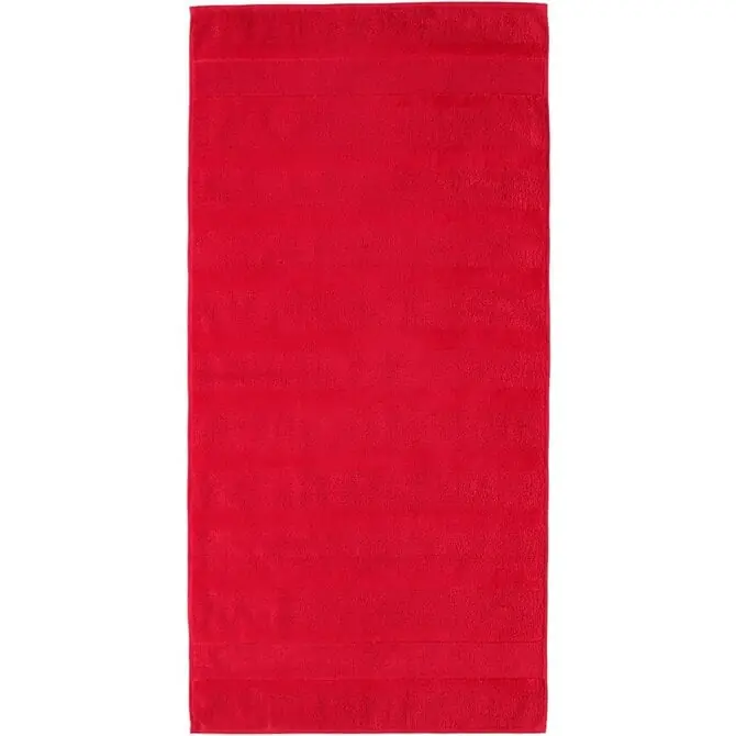 Cawö Noblesse 2 Uni Handdoek Rood Korting