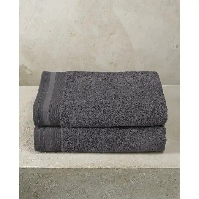 De Witte Lietaer badhanddoek Excellence 70x140 dark grey Garantie Inbegrepen