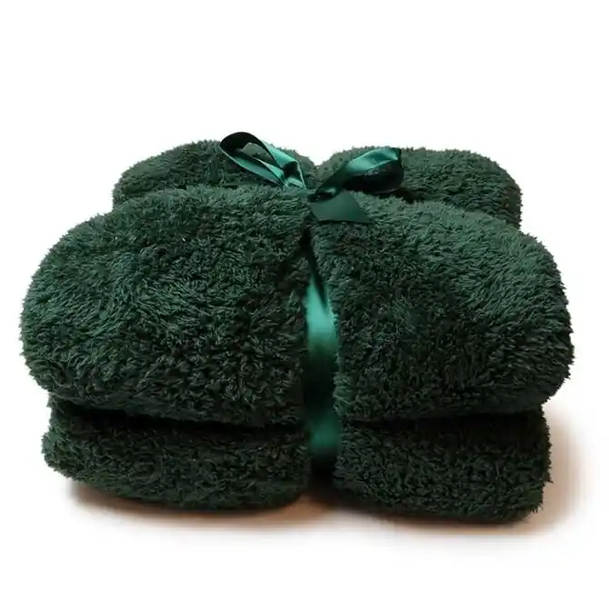 Modern Unique Living Plaid Teddy 150x200cm dark green