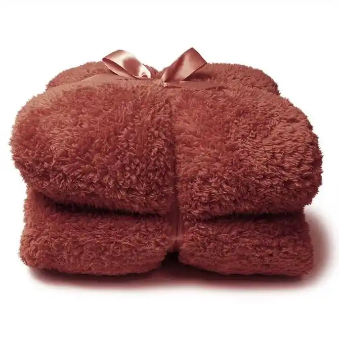 Unique Living Plaid Teddy 150x200cm marsala Wereldwijde Verzending
