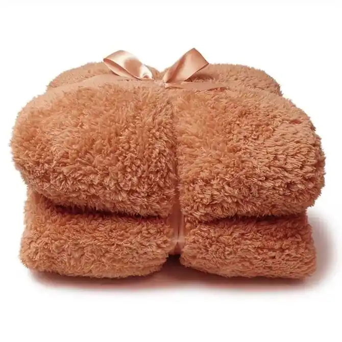 Unique Living Plaid Teddy 150x200cm sandstone Express Levering