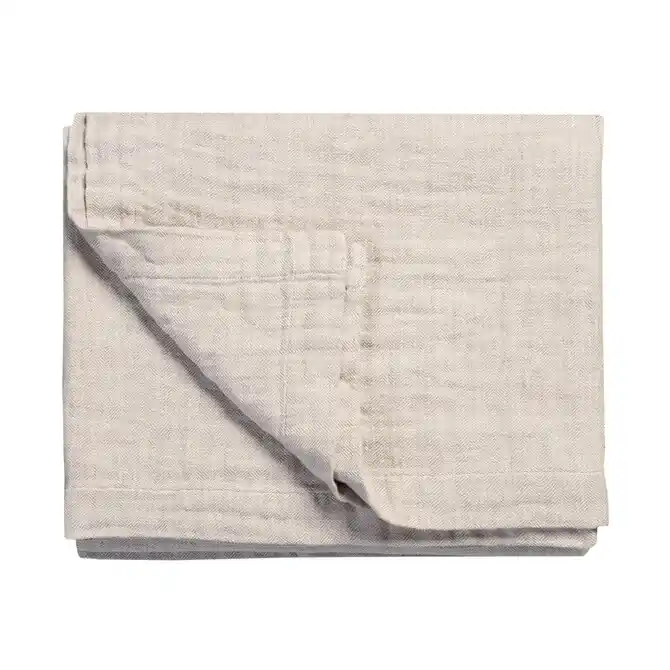 Vandyck Pure 22 Lin/Co Bedsprei 180/260 sand 48 Rechtstreeks Van De Fabrikant