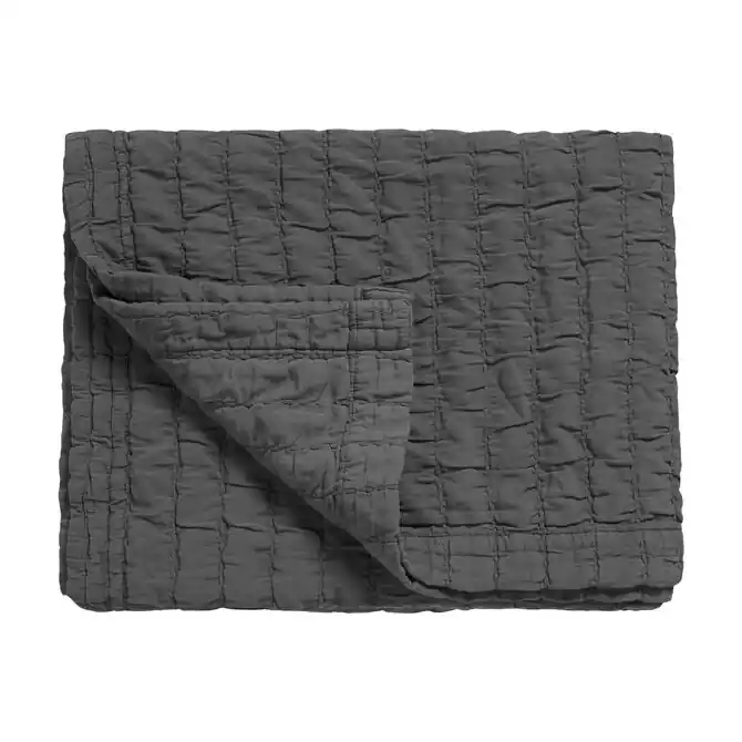 Vandyck Pure 64 G.Dyed Bedsprei 180x260 off black Koop Vandaag