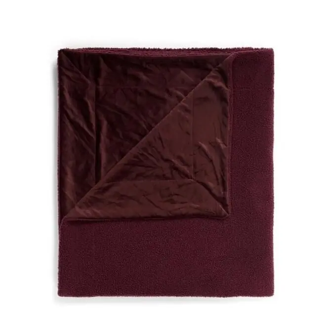Nieuwe Collectie Essenza Teddy plaid Plum wine 150x200