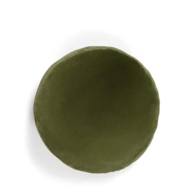 Essenza Mads Furry cushion Moss 45 cm round Finale Uitverkoop