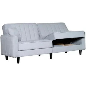 Zydante® Sofabed Lisboa - Zilver - 214x85x90 cm Express Levering