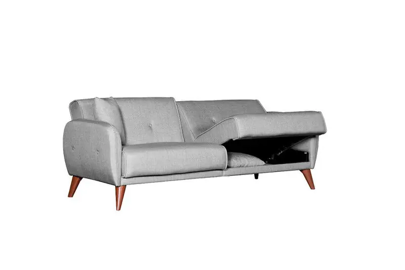 Zydante® Sofabed Roma - Zilvergrijs - 200x80x77 cm Direct Verzonden