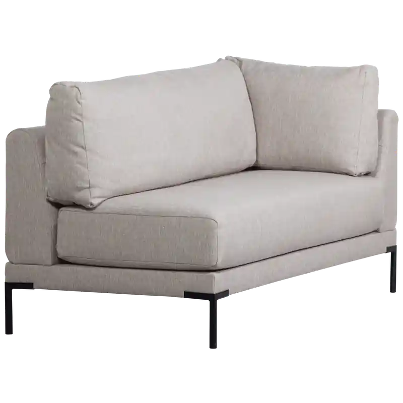 vtwonen Couple Eetbank Hoekelement Links - Polyester - Grijs-73x80x170 Laatste Versie