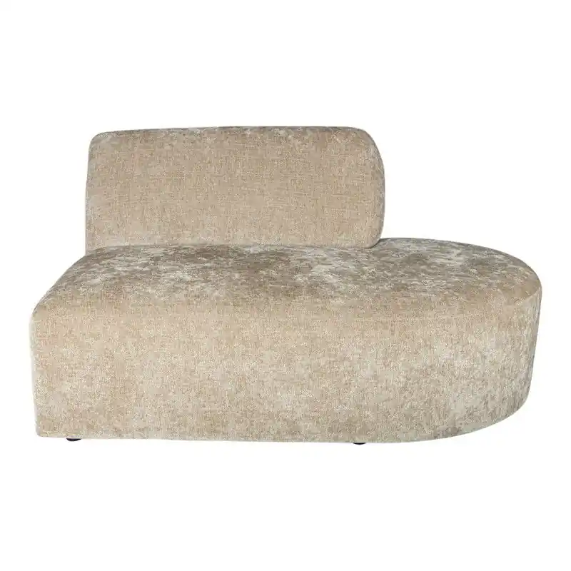 PTMD Lujo Sofa Cream Fiore Fabric Right Ottoman Gratis Verzending