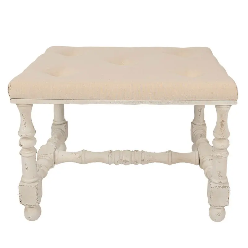 Clayre & Eef Hocker 62x47x46 cm Beige Hout Finale Uitverkoop