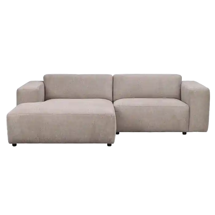 Lage Prijs Willard gestoffeerde 3-zits hoekbank beige - links - 234 cm
