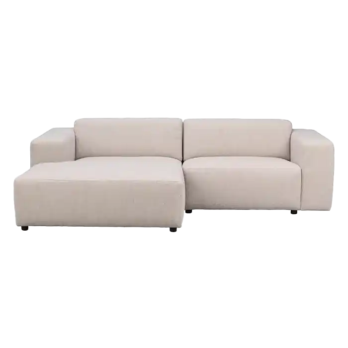 Betrouwbaar Willard gestoffeerde 3-zits hoekbank lichtbeige - links - 234 cm