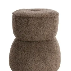 Light&living Poef Ø40x46 cm LEYLA bruin Speciale Aanbieding