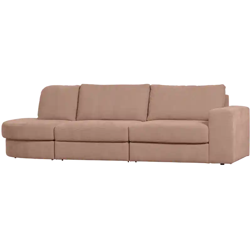 Must-Have vtwonen Family 2,5-Zits Ronding Links - Polyester - Roze - 85x298x98