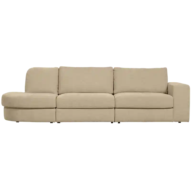 Nieuw vtwonen Family 2,5-Zits Ronding Links - Polyester - Zand - 85x298x98