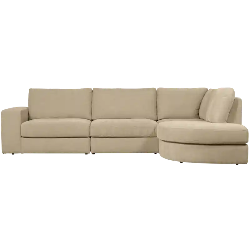 Beste Prijs vtwonen Family Hoekbank Rechts - Polyester - Zand - 85x301x189