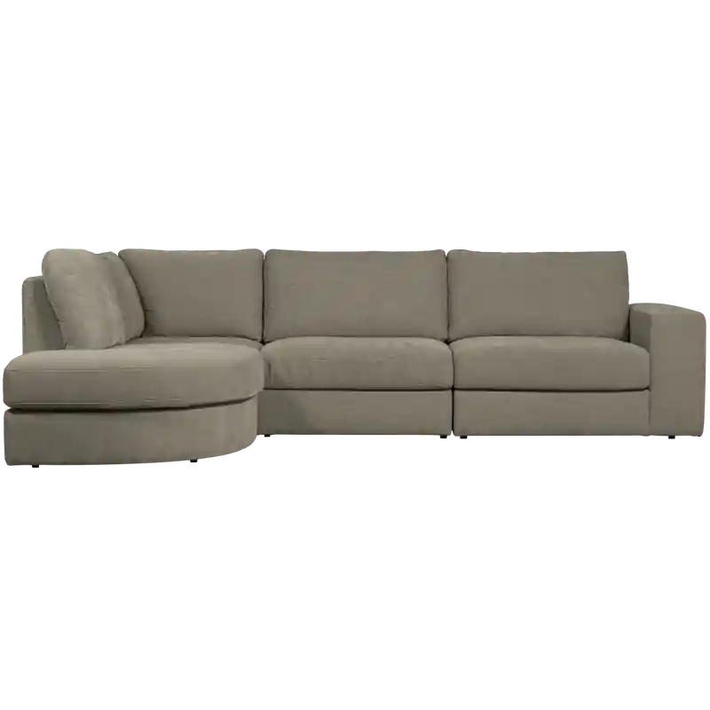 vtwonen Family Hoekbank Ronding Links - PE - Warm Grijs - 85x301x189 Dagaanbieding