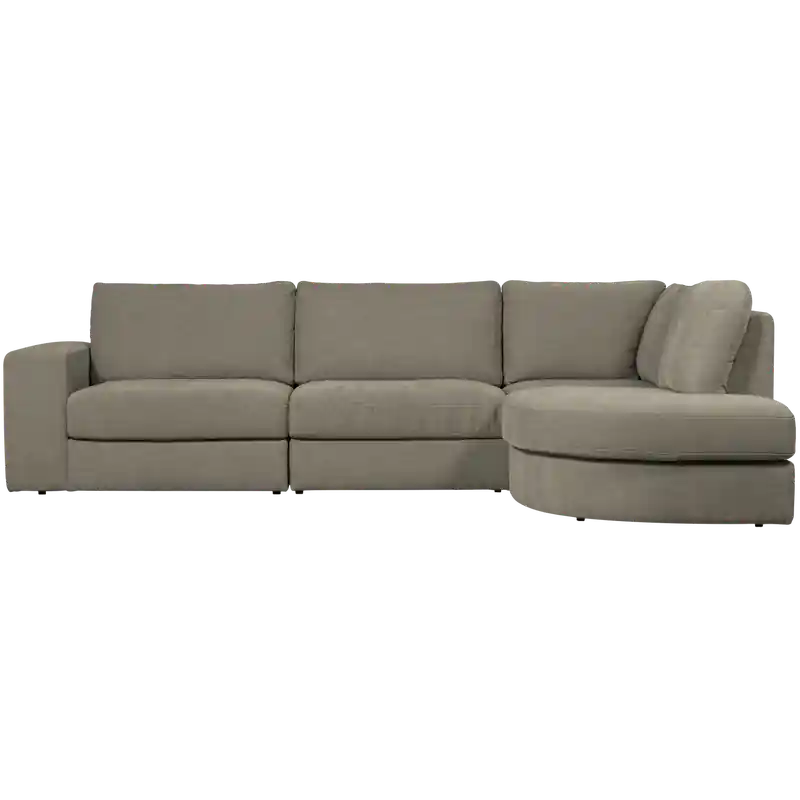 Speciale Aanbieding vtwonen Family Hoekbank Ronding Rechts  - PE - Warm Grijs - 85x301x189