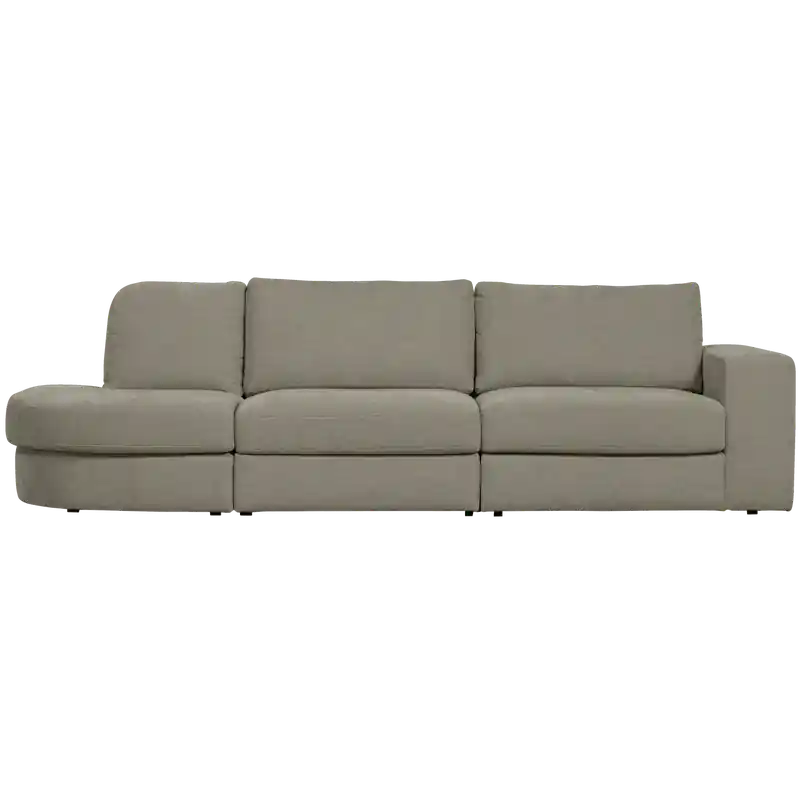 vtwonen Family 2,5-Zits Ronding Links - Polyester - Grijs - 85x298x98 Flitsaanbieding