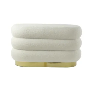 Must-Have Light&living Poef 80x40x45 cm LYALL teddy crème+goud