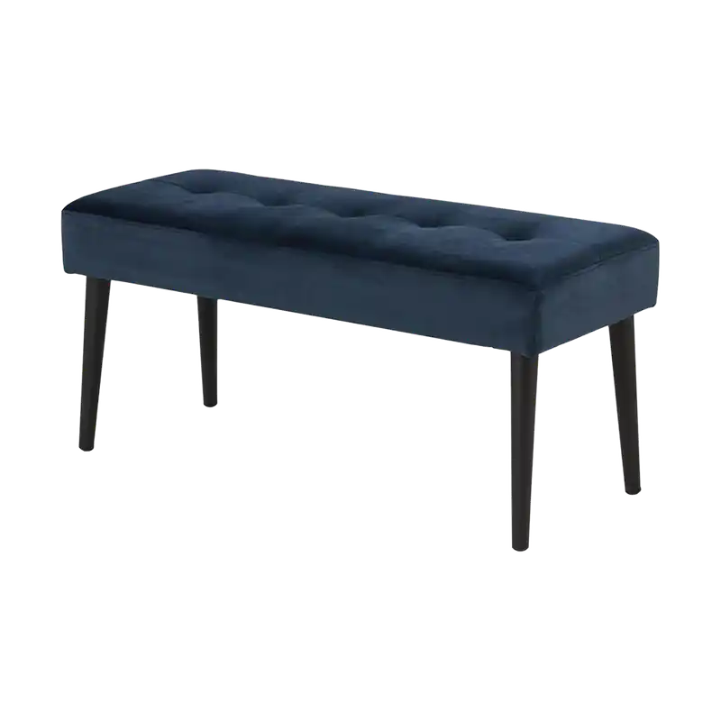 Handgemaakt Danique velvet bankje donkerblauw - 95 x 38 cm