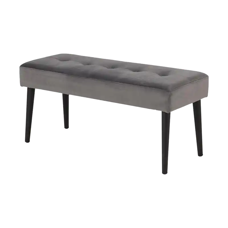 Danique velvet bankje donkergrijs - 95 x 38 cm Speciale Aanbieding