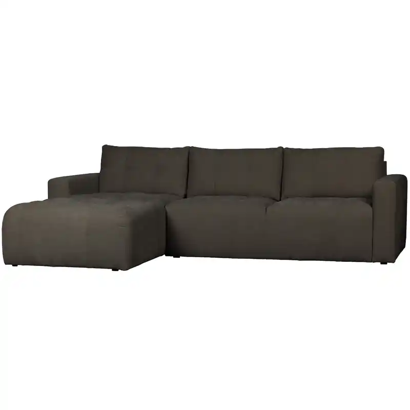 Koop Online vtwonen Bar Chaise Longue Links - Stof - Antraciet - 87x280x170
