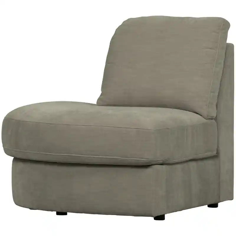 vtwonen Family 1-Zits Bank Element Ronde Hoek Links - Polyester -Grijs Modern