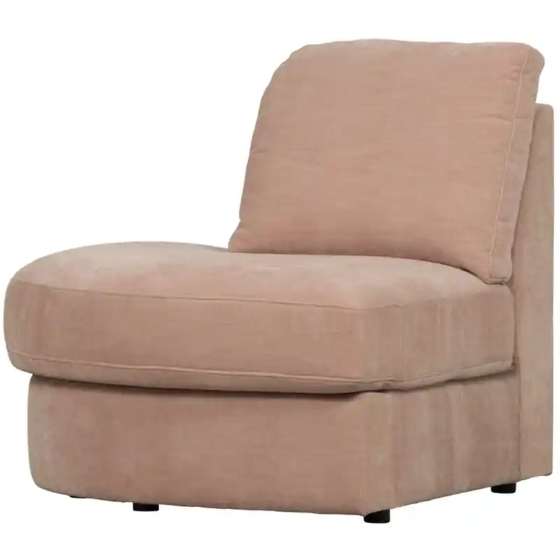 In De Mode vtwonen Family 1-Zits Bank Element Ronde Hoek Links - Polyester -Roze