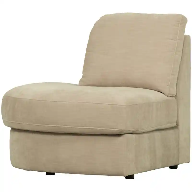 vtwonen Family 1-Zits Bank Element Ronde Hoek Links - Polyester - Zand Luxe