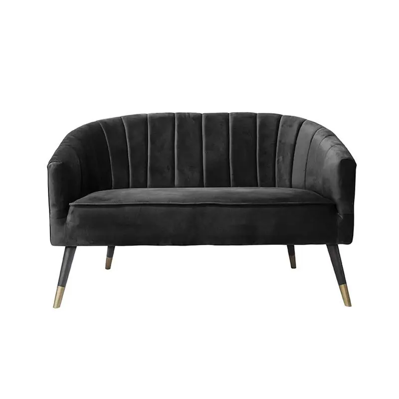 Tijdelijk Beschikbaar Bank Royal - Velvet Zwart - 128x71x80cm