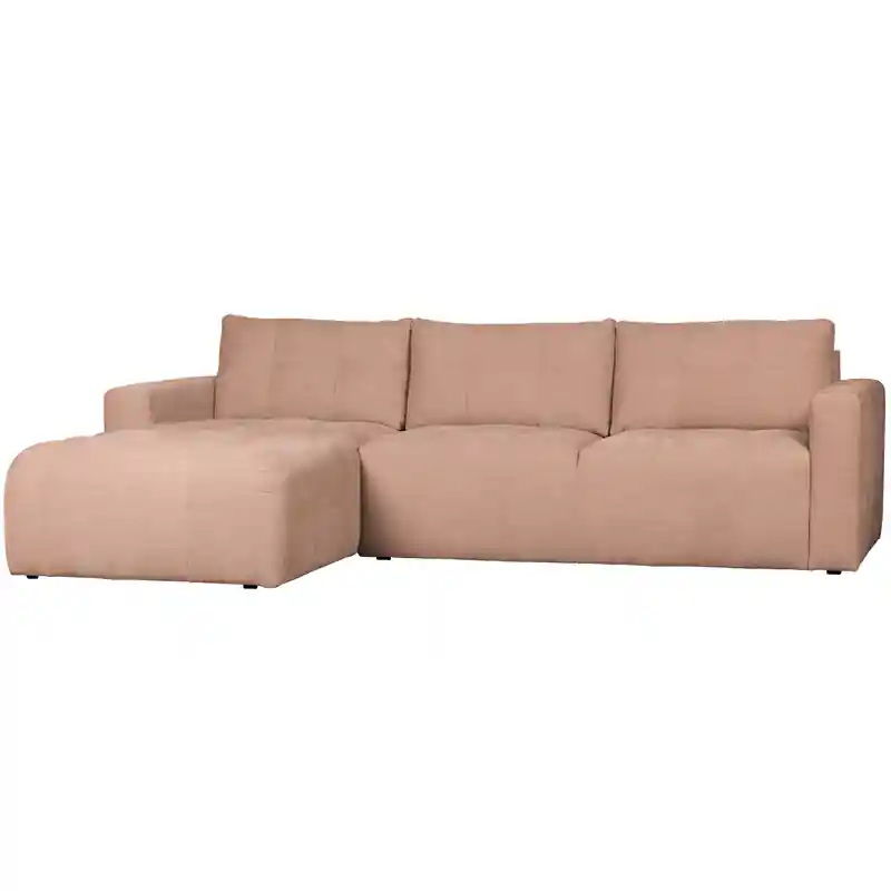Direct Beschikbaar vtwonen Bar Chaise Longue Links - Stof - Roze - 87x280x170