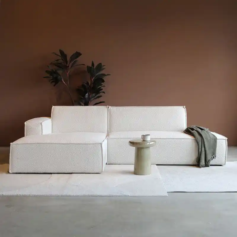 Loungebank Enzo Links Bouclé Naturel Origineel