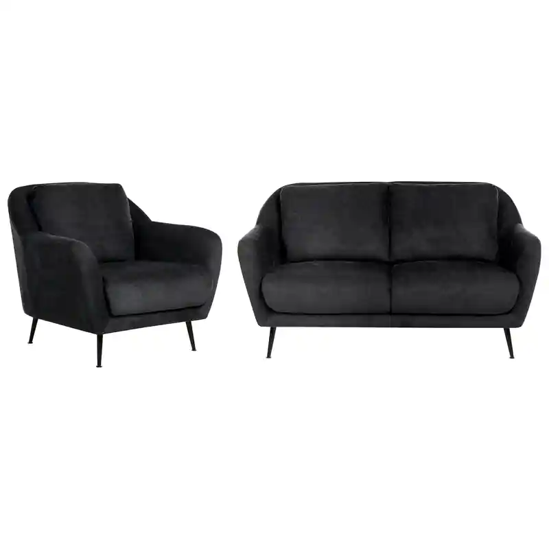 EIBY - Bankenset - Zwart - Chenille Nieuwe Collectie