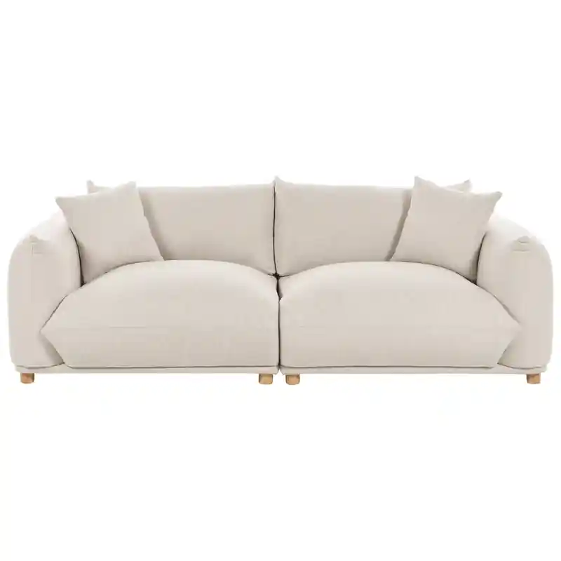Garantie Inbegrepen LUVOS - Driezitsbank - Lichtbeige - Polyester