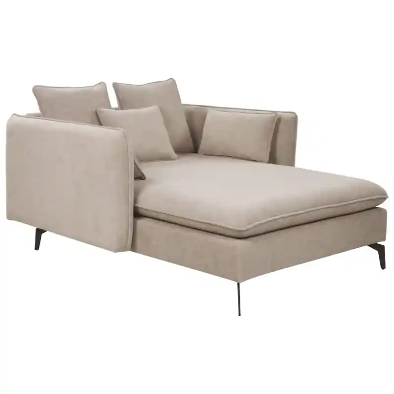 Seizoensaanbieding CHARMES - Chaise Longue - Taupe - Polyester