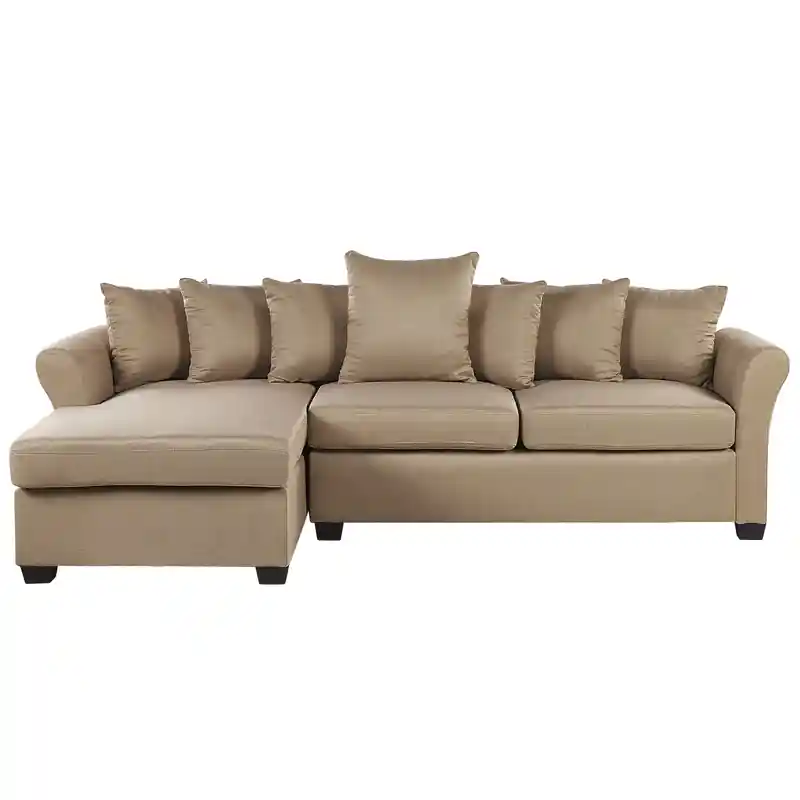 VIKNA - Hoekbank - Zandbeige - Rechterzijde - 250 cm - Polyester Superprijs