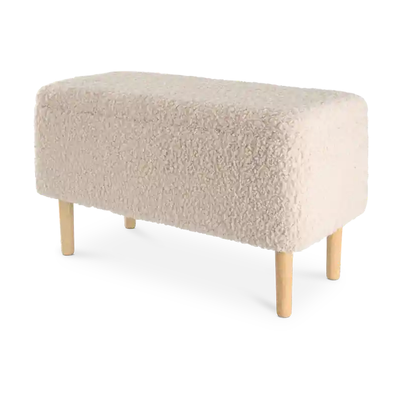 Koop Vandaag Sem teddy bankje met opbergruimte gebroken wit - 75 x 46 cm