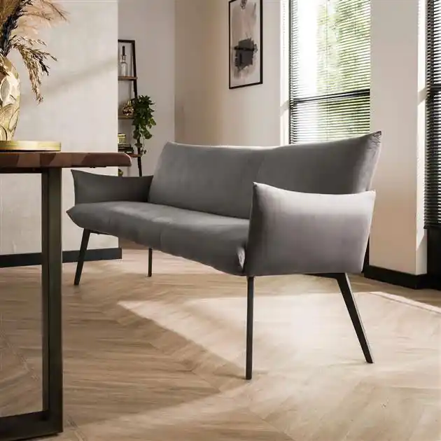 Betaalbaar Hoyz Collection - Eetkamerbank 180 Lobby - Antraciet Velours