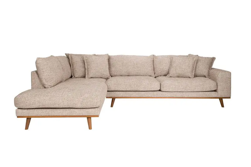 Snelle Levering Housecraft Living Hagen 4,5 zitsbank/ hoekbank Links Bruin