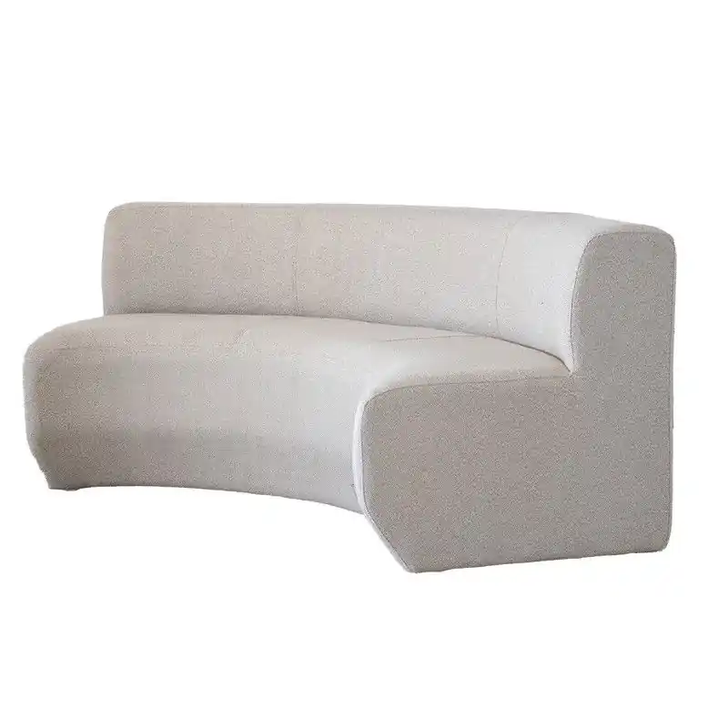 Eetkamerbank Greige Stof - Halfrond - 210x85x85cm - Ivar Koop Vandaag