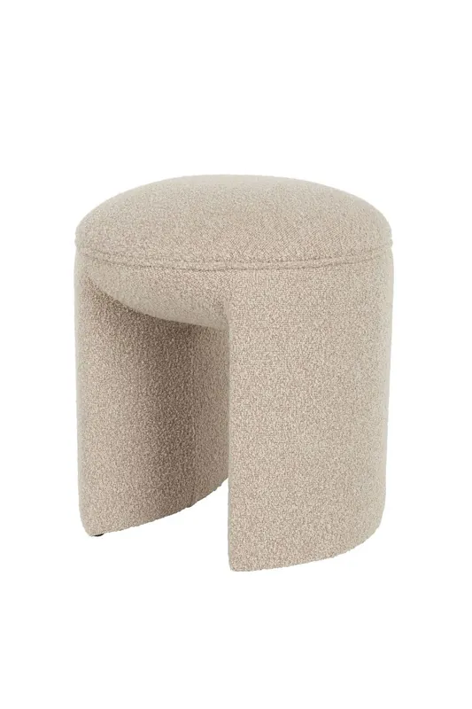 Dagaanbieding Housecraft Living Noxx Kruk/ Poef Teddy stof Beige