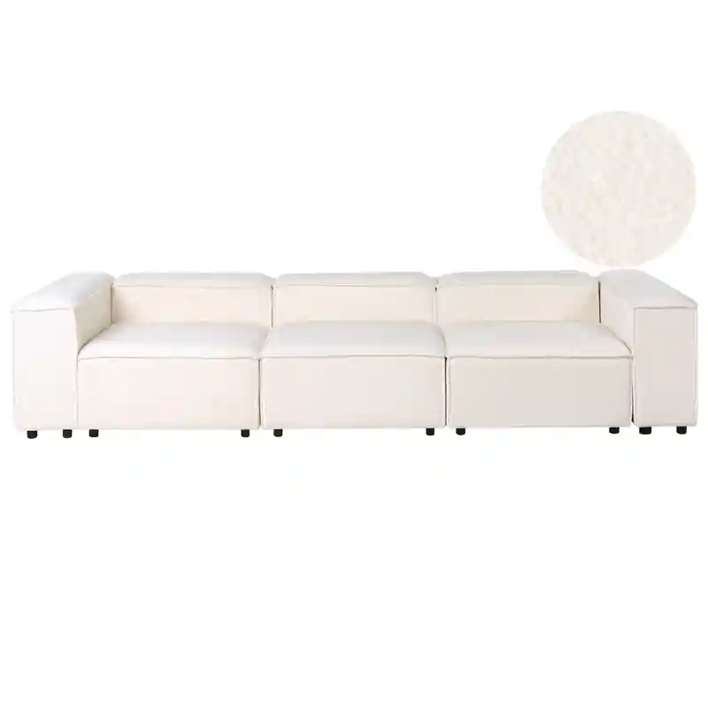 ARDAL - Driezitsbank - Gebroken wit - Bouclé Exclusieve Aanbieding