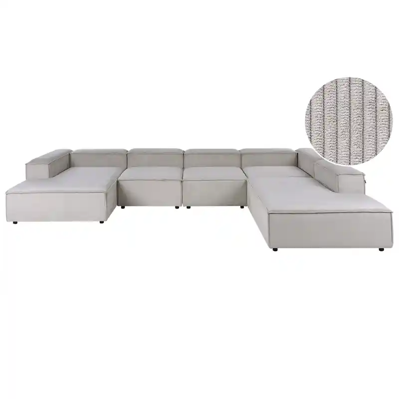 APRICA - Hoekbank 5-zits - Taupe - Linkerzijde - Corduroy Modern