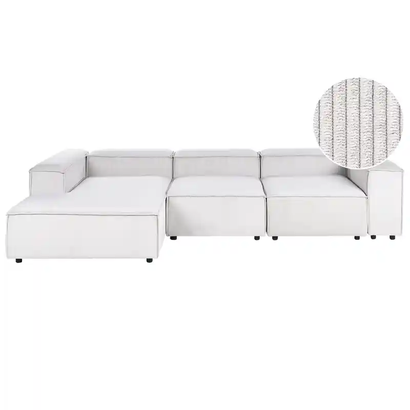 ARDAL - Vierzitsbank - Off-white - Rechtszijdig - Corduroy Flitsaanbieding