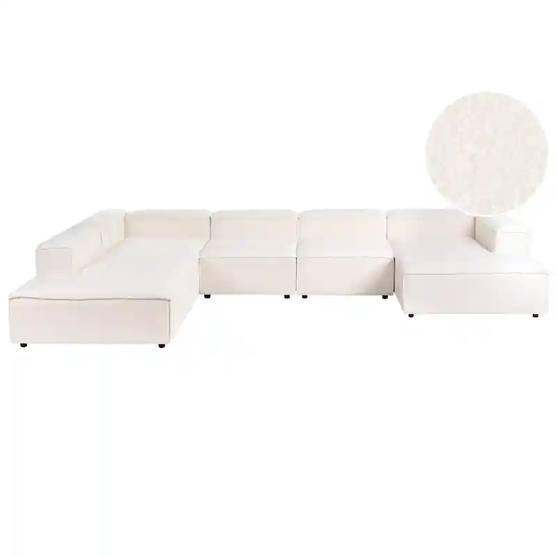 Beste Prijs ARDAL- Hoekbank 5-zits - Off-white - Rechtszijdig - Bouclé