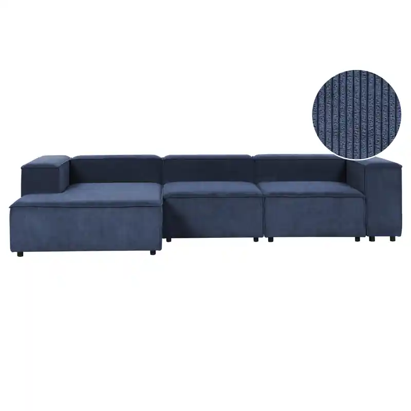 Aanbieding ARDAL - Vierzitsbank - Donkerblauw - Rechtszijdig - Corduroy