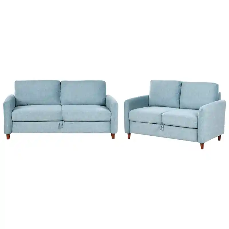 Beste Prijs MARE - Bankenset met opbergruimte - Blauw - Stof