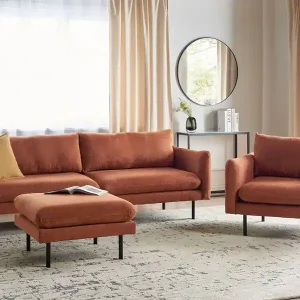 VINTERBRO - Bankenset met ottomaan - Goudbruin - Polyester Premium
